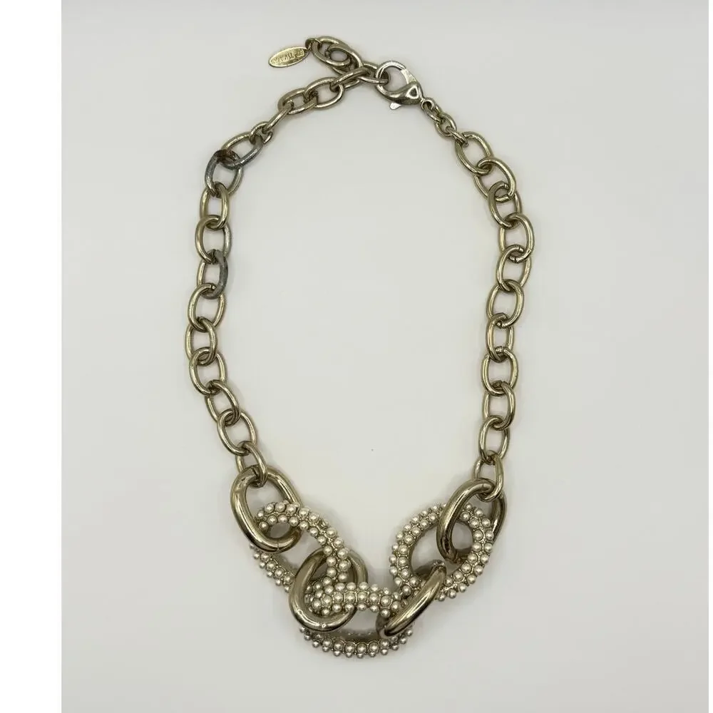 Gold & Faux Pearl Necklace Set – 2 Pc Statement Chains